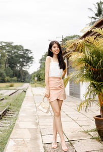 LOLA LACE HEM CROP TOP IN WHITE