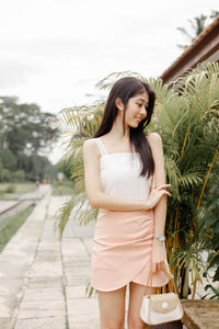 LOLA LACE HEM CROP TOP IN WHITE