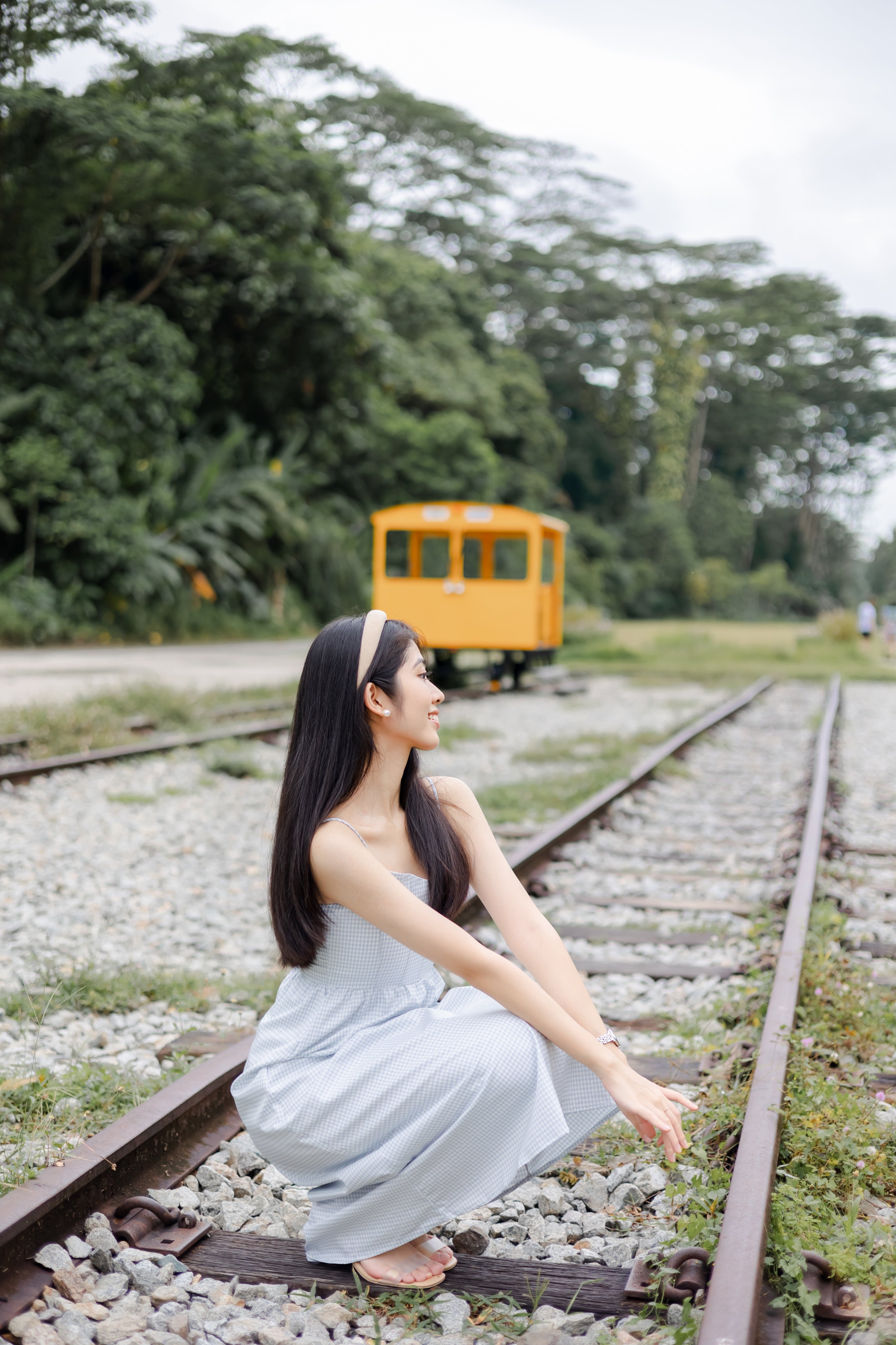 MAYBELLE FISHBONE CORSET MIDI DRESS IN BABYBLUE