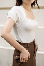 Load image into Gallery viewer, THEA BASIC KNIT TOP IN WHITE
