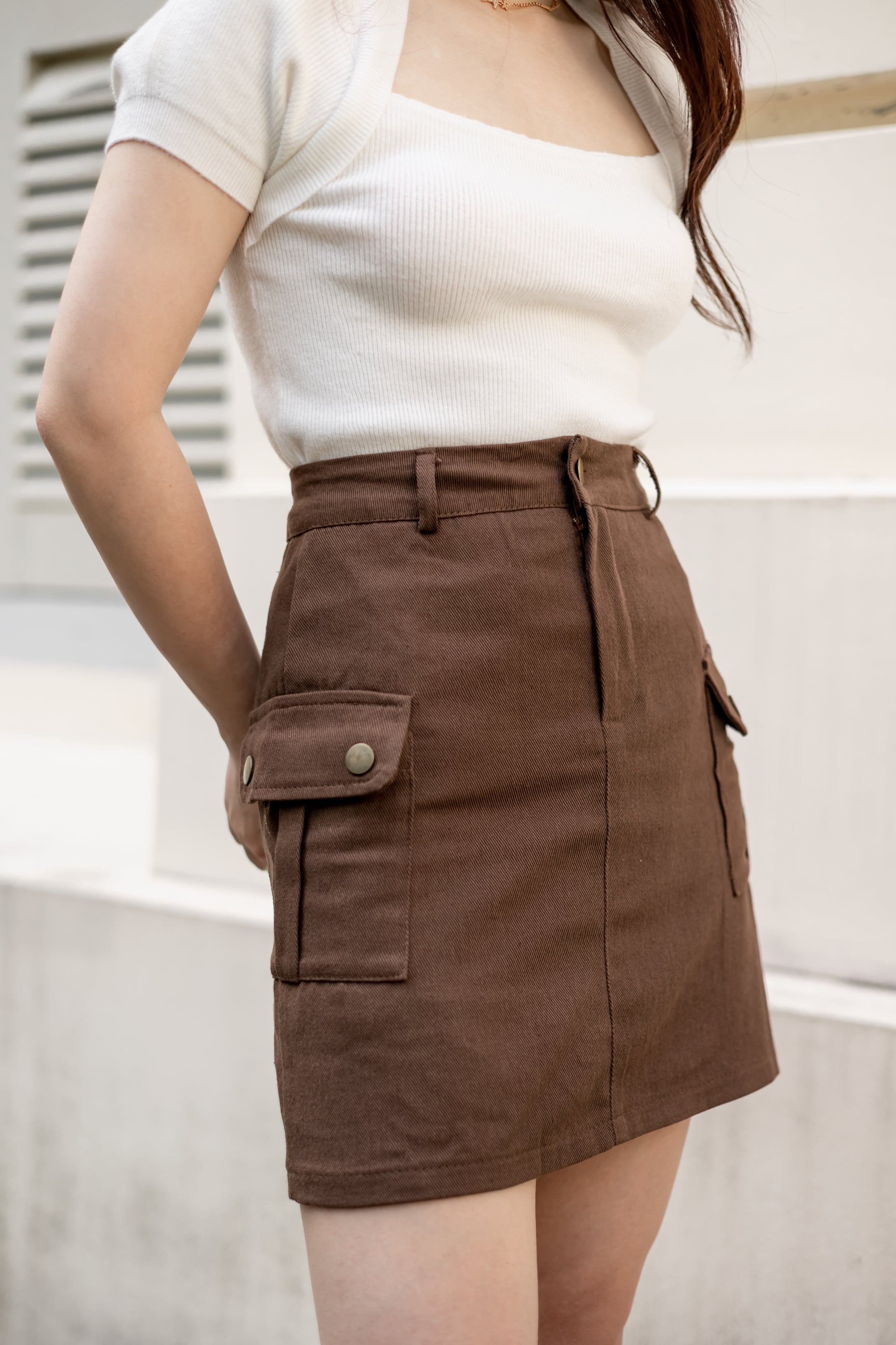 COCO CARGO SKIRT IN CHOCOLATE