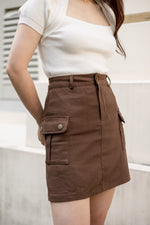 Load image into Gallery viewer, COCO CARGO SKIRT IN CHOCOLATE
