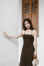 Load image into Gallery viewer, COEN TIE-BACK MIDI DRESS IN BLACK
