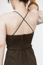 Load image into Gallery viewer, COEN TIE-BACK MIDI DRESS IN BLACK
