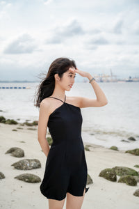 JOIE MINI HALTER DRESS IN BLACK