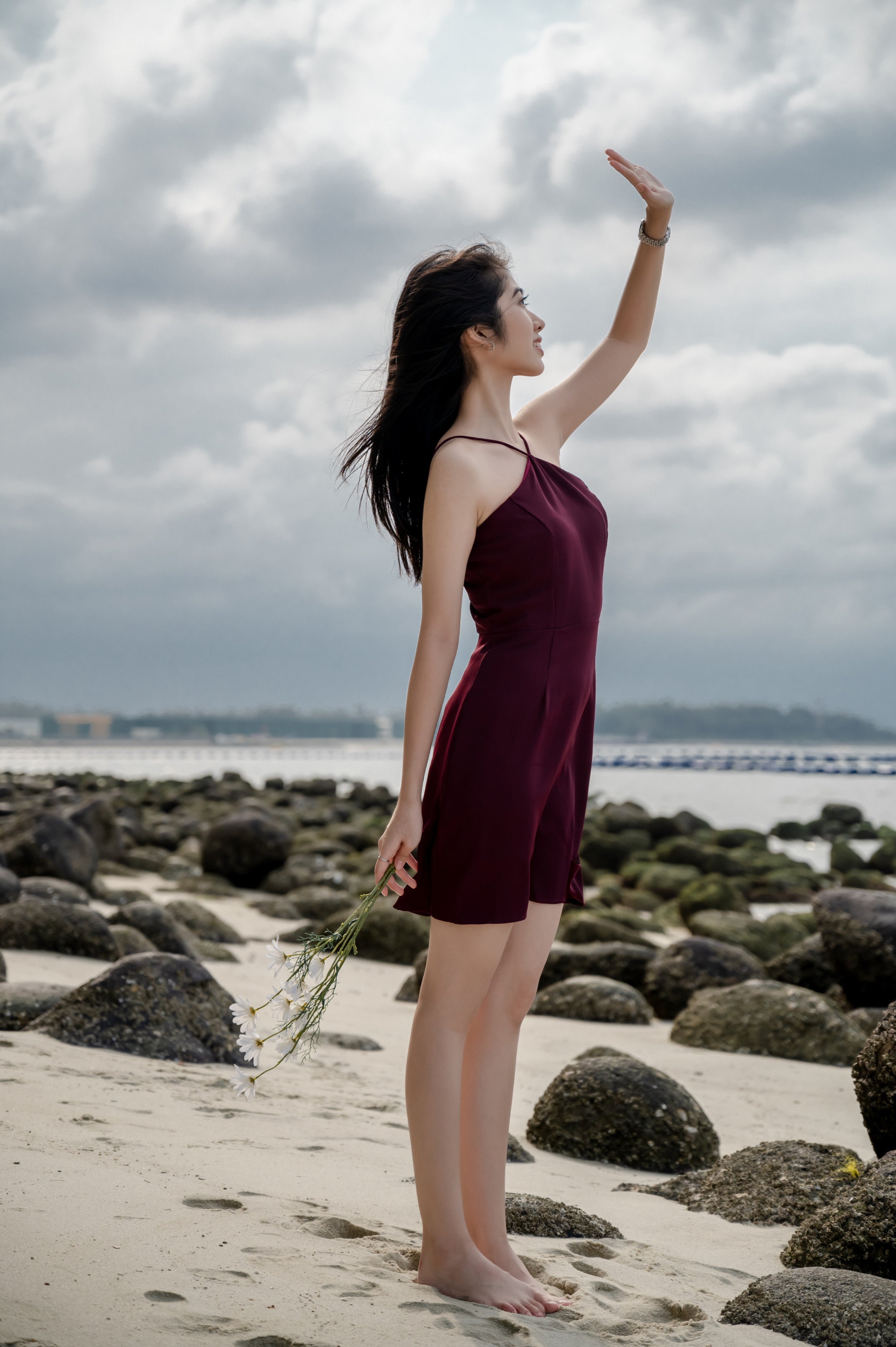 JOIE MINI HALTER DRESS IN MAROON