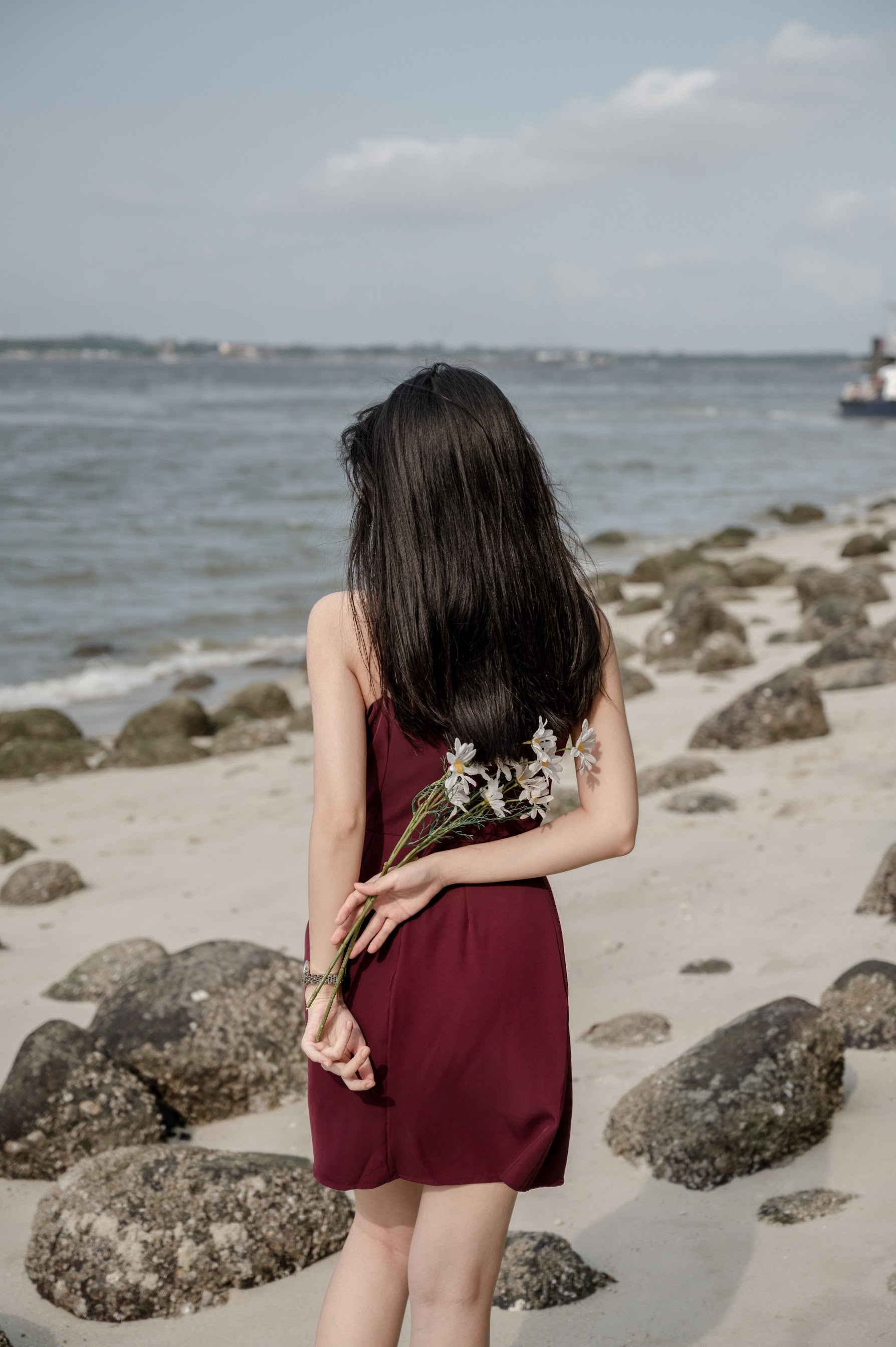 JOIE MINI HALTER DRESS IN MAROON