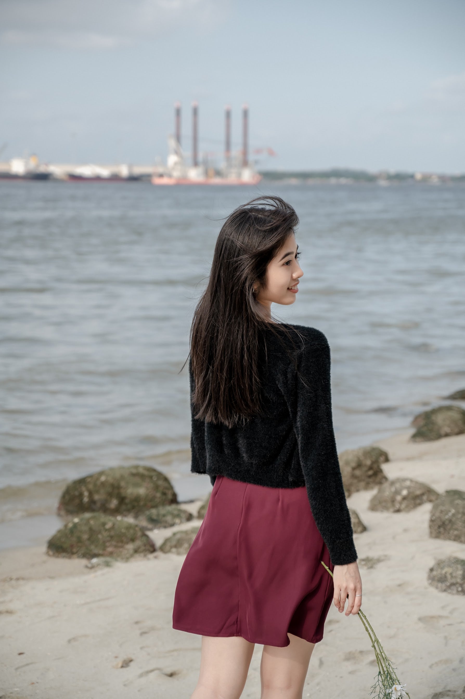 JOIE MINI HALTER DRESS IN MAROON