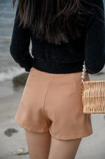 Load image into Gallery viewer, ELYSE DOUBLE BUTTONS HIGH WAIST SHORTS IN BROWN
